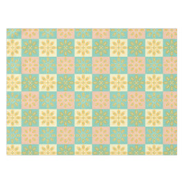 Nahtloses Muster mit geometrischen Blumenmotiven Tischdecke