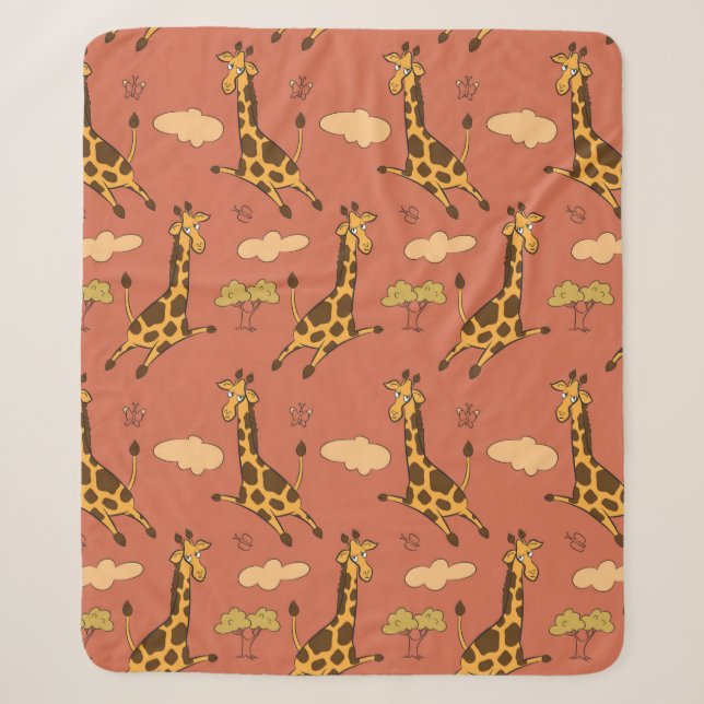 Nahtloses Muster mit Giraffen Sherpadecke (Vorderseite)