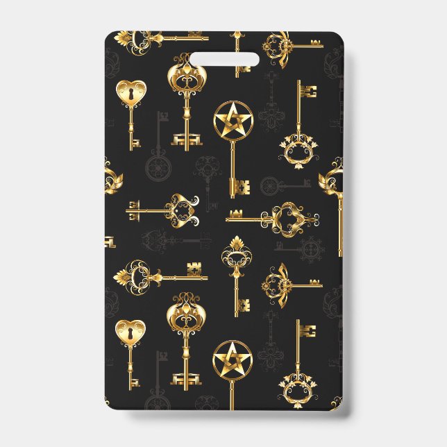 Nahtloses Muster mit Golden Keys Ausweis (Vorderseite)
