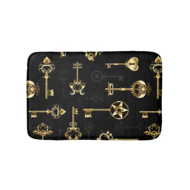 Nahtloses Muster mit Golden Keys Badematte (Vorderseite)