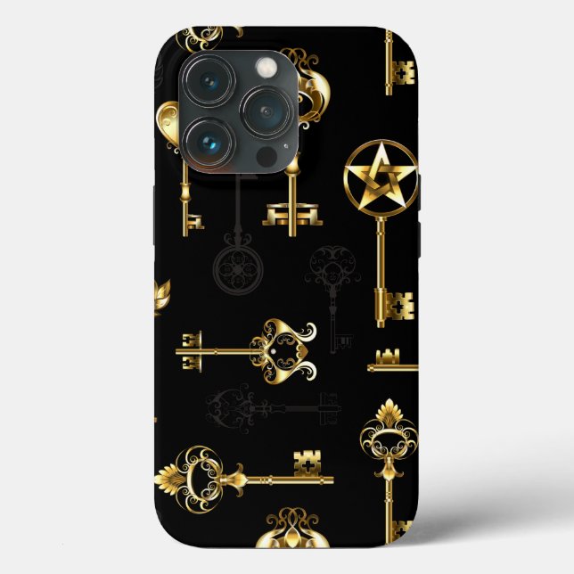Nahtloses Muster mit Golden Keys Case-Mate iPhone Hülle (Rückseite)