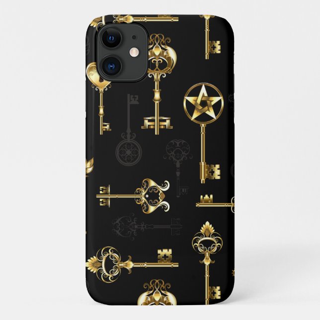 Nahtloses Muster mit Golden Keys Case-Mate iPhone Hülle (Rückseite)