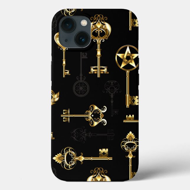 Nahtloses Muster mit Golden Keys Case-Mate iPhone Hülle (Rückseite)
