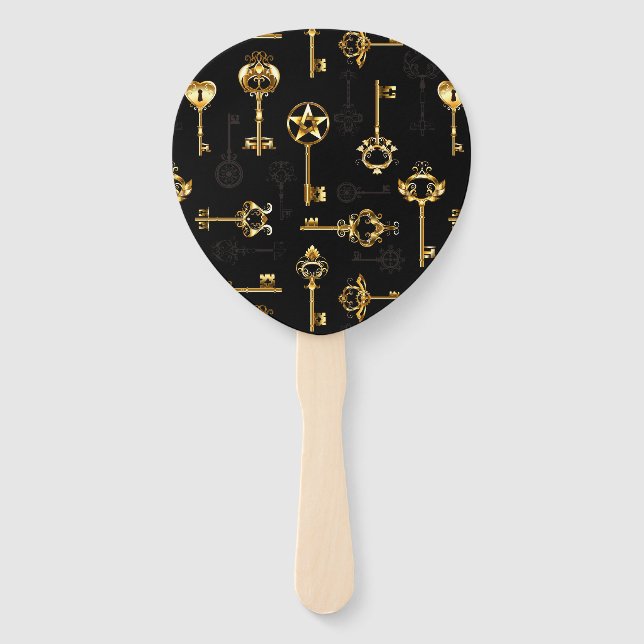 Nahtloses Muster mit Golden Keys Fächer (Vorderseite)