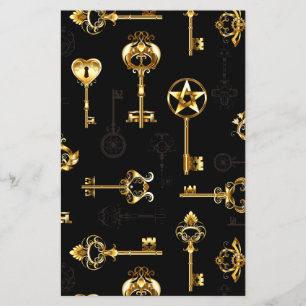 Nahtloses Muster mit Golden Keys Flyer