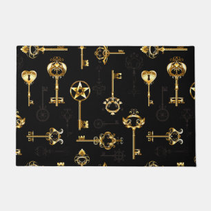 Nahtloses Muster mit Golden Keys Fußmatte