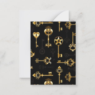 Nahtloses Muster mit Golden Keys Hinweiskarte