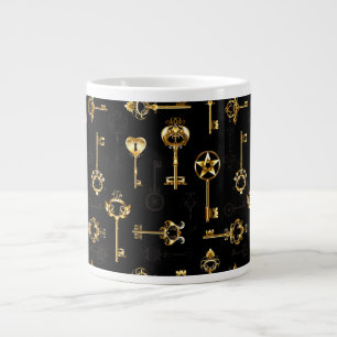 Nahtloses Muster mit Golden Keys Jumbo-Tasse