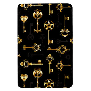 Nahtloses Muster mit Golden Keys Magnet