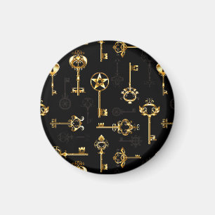 Nahtloses Muster mit Golden Keys Magnet
