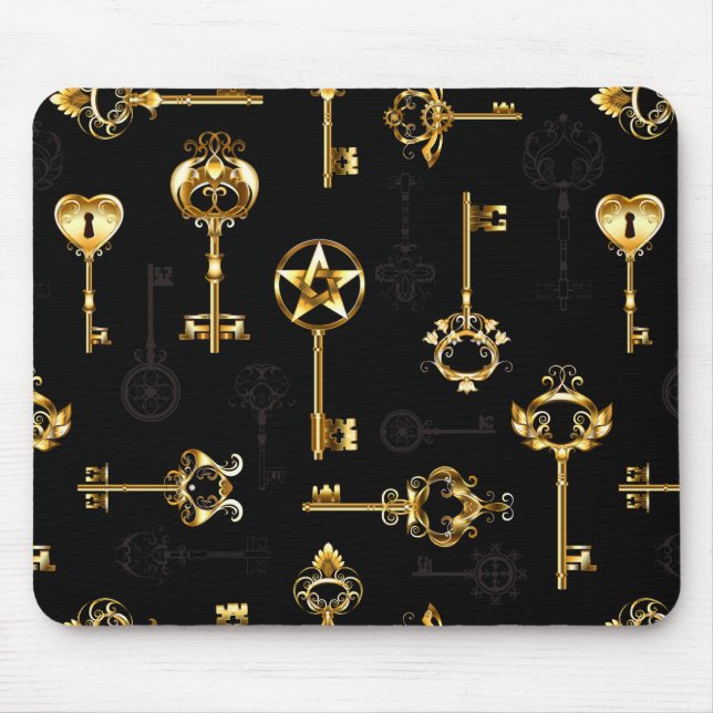 Nahtloses Muster mit Golden Keys Mousepad (Vorne)