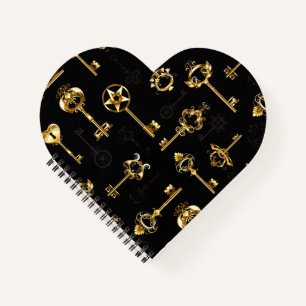Nahtloses Muster mit Golden Keys Notizbuch