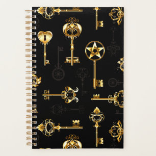 Nahtloses Muster mit Golden Keys Planer