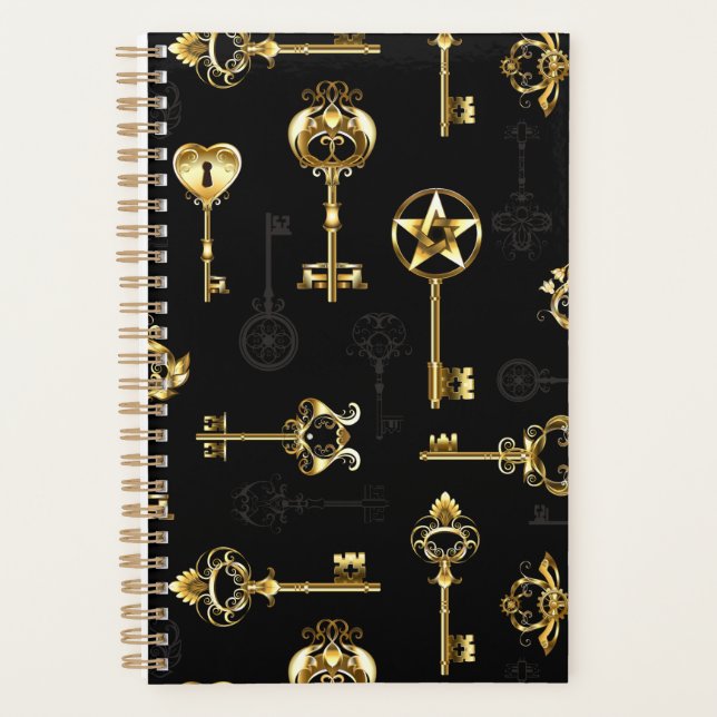 Nahtloses Muster mit Golden Keys Planer (Vorderseite)