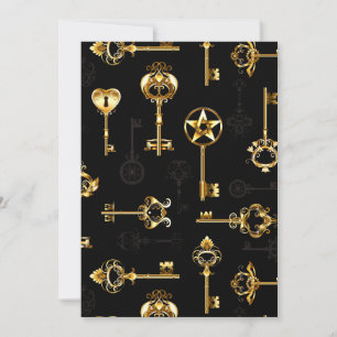 Nahtloses Muster mit Golden Keys Save The Date