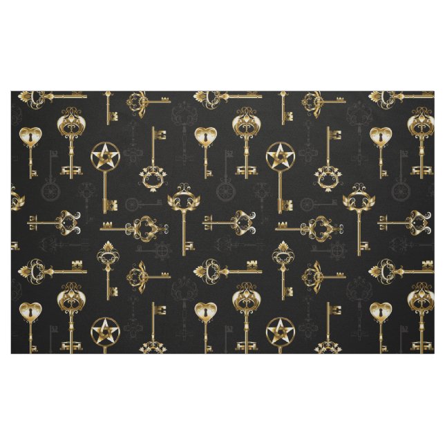 Nahtloses Muster mit Golden Keys Stoff (Fat Quarter (45,7 x 55,9 cm))
