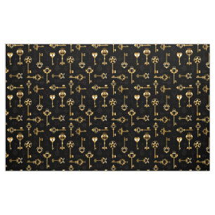 Nahtloses Muster mit Golden Keys Stoff