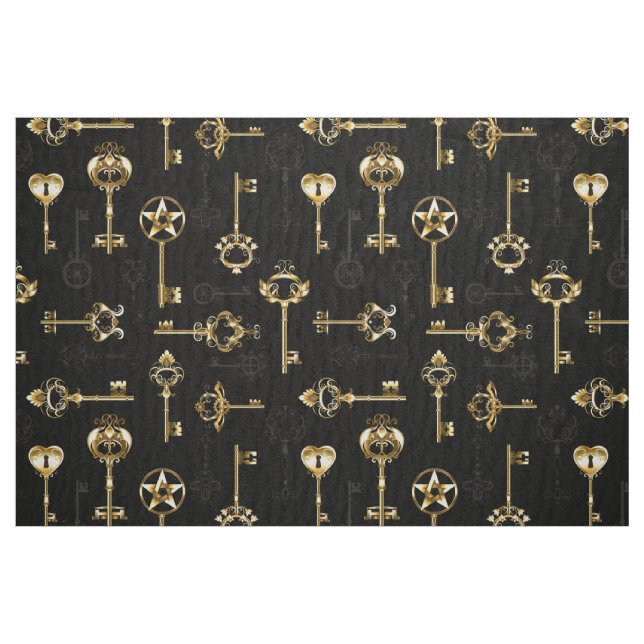 Nahtloses Muster mit Golden Keys Stoff (Fat Quarter (45,7 x 55,9 cm))