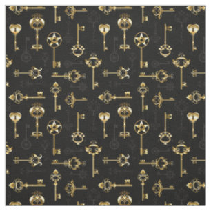 Nahtloses Muster mit Golden Keys Stoff