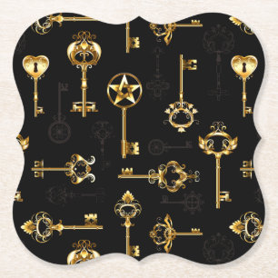 Nahtloses Muster mit Golden Keys Untersetzer