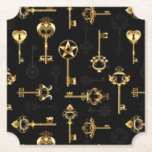 Nahtloses Muster mit Golden Keys Untersetzer
