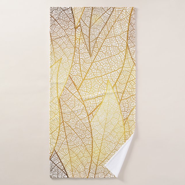 Nahtloses Muster mit goldenen Blätter Badehandtuch (Badehandtuch)