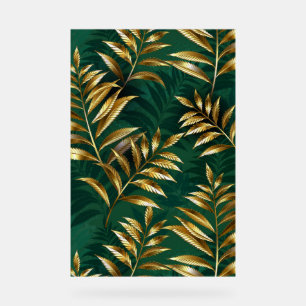 Nahtloses Muster mit goldenen Farnen Acrylschild