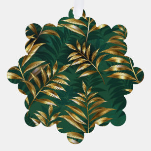 Nahtloses Muster mit goldenen Farnen Ornament Karte