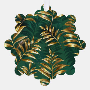 Nahtloses Muster mit goldenen Farnen Ornament Karte