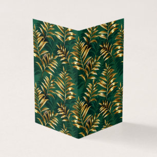 Nahtloses Muster mit goldenen Farnen Visitenkarten