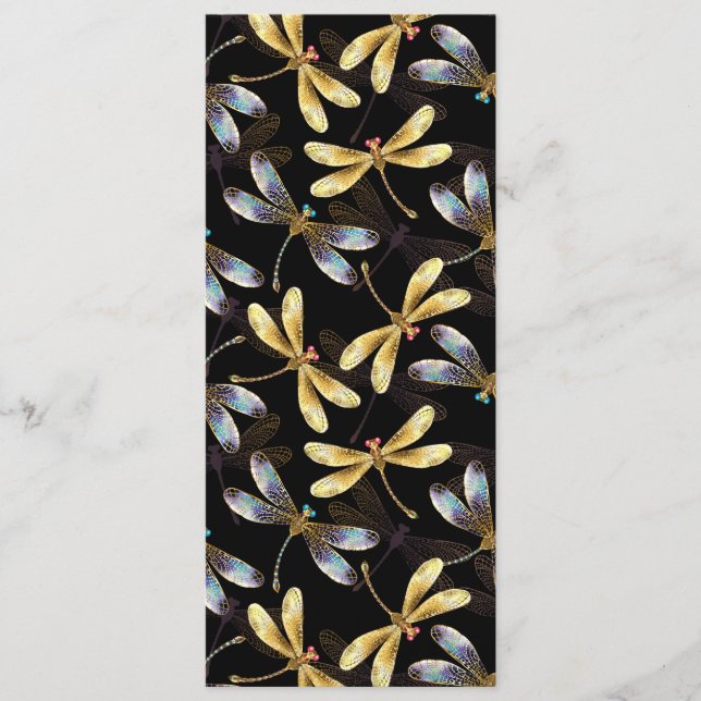 Nahtloses Muster mit goldenen Libellen Programm (Vorderseite)