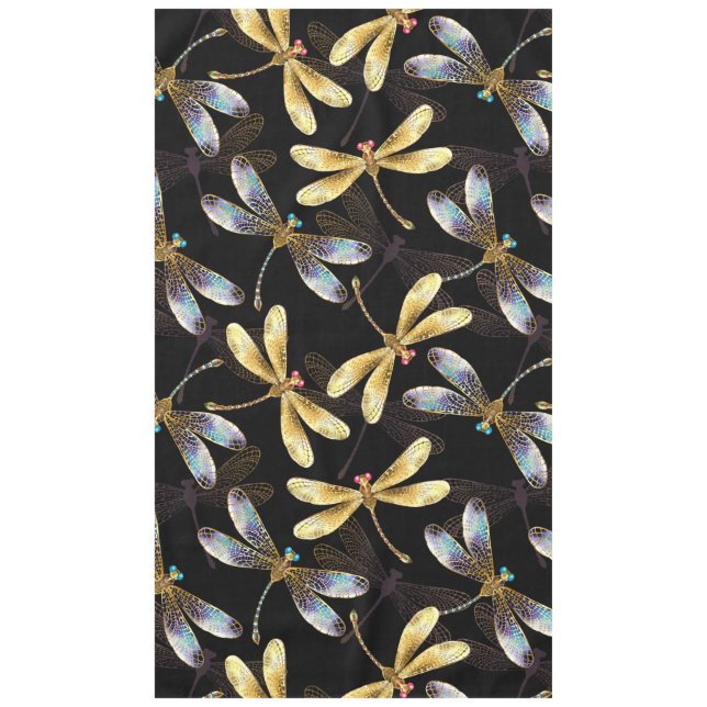 Nahtloses Muster mit goldenen Libellen Tischdecke (Vorderseite)