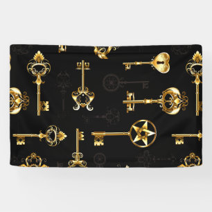 Nahtloses Muster mit goldenen Schlüsseln Banner