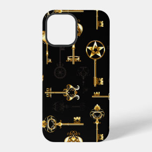 Nahtloses Muster mit goldenen Schlüsseln iPhone 12 Pro Hülle