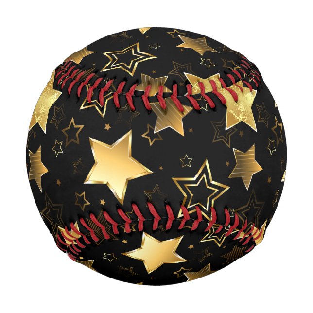 Nahtloses Muster mit goldenen Sternen Baseball (Vorderseite)