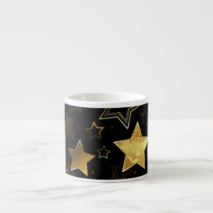 Nahtloses Muster mit goldenen Sternen Espressotasse