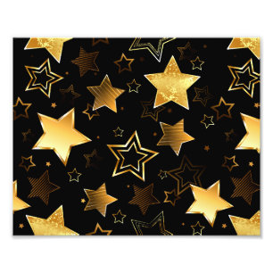 Nahtloses Muster mit goldenen Sternen Fotodruck
