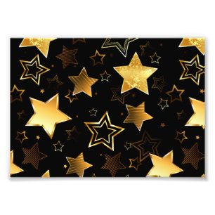 Nahtloses Muster mit goldenen Sternen Fotodruck