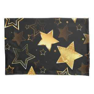 Nahtloses Muster mit goldenen Sternen Kissenbezug