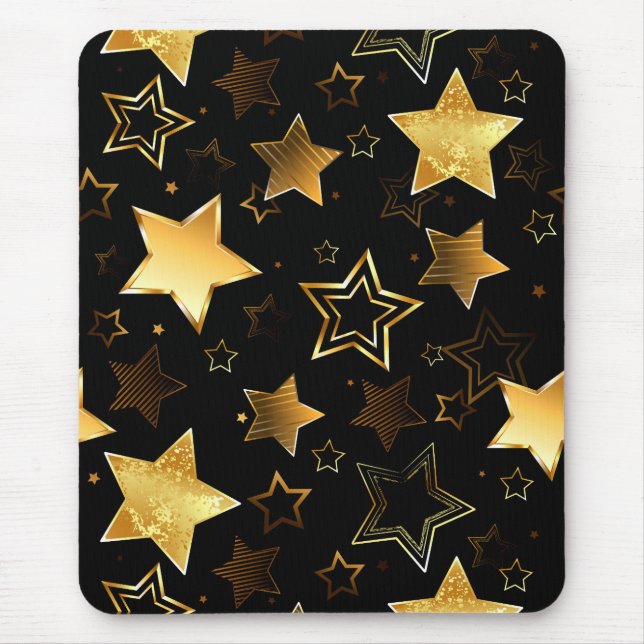 Nahtloses Muster mit goldenen Sternen Mousepad (Vorne)