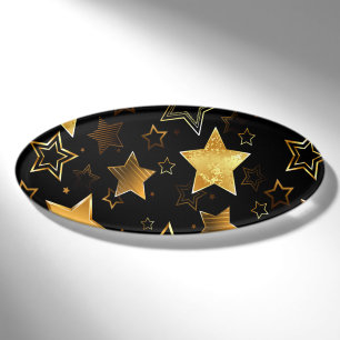 Nahtloses Muster mit goldenen Sternen Namenschild