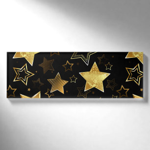 Nahtloses Muster mit goldenen Sternen Namenschild