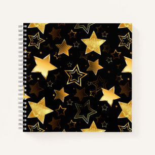 Nahtloses Muster mit goldenen Sternen Notizbuch