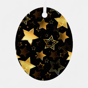 Nahtloses Muster mit goldenen Sternen Ornament Aus Metall