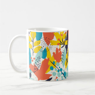 Nahtloses Muster mit handgemalten Blume und Lea Kaffeetasse
