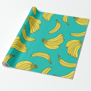 Nahtloses Muster mit handgezeichneten Bananen. Ski Geschenkpapier
