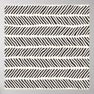 Nahtloses Muster mit handgezeichneten Pinselstrich Poster