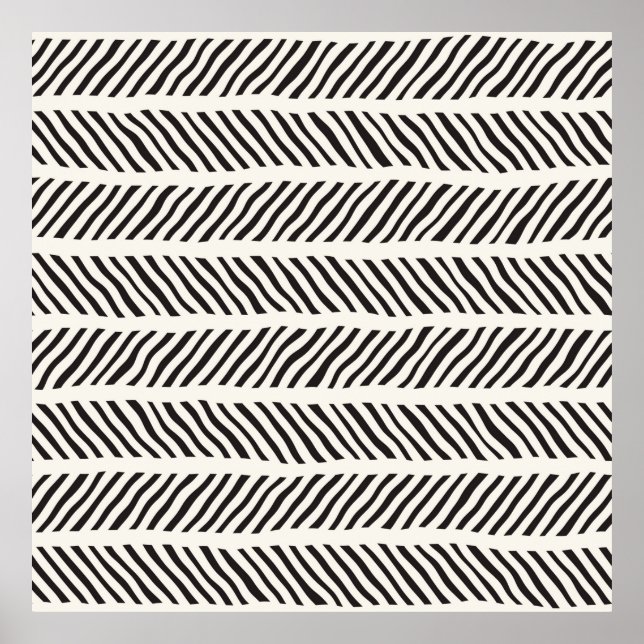 Nahtloses Muster mit handgezeichneten Pinselstrich Poster (Vorne)