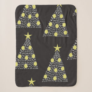 Nahtloses Muster mit handgezeichneten Weihnachtsbä Sherpadecke