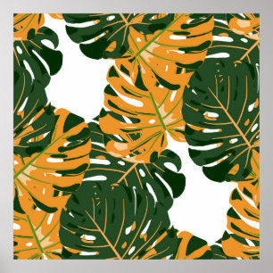 Nahtloses Muster mit hawaiianischem Regenwald. Ret Poster